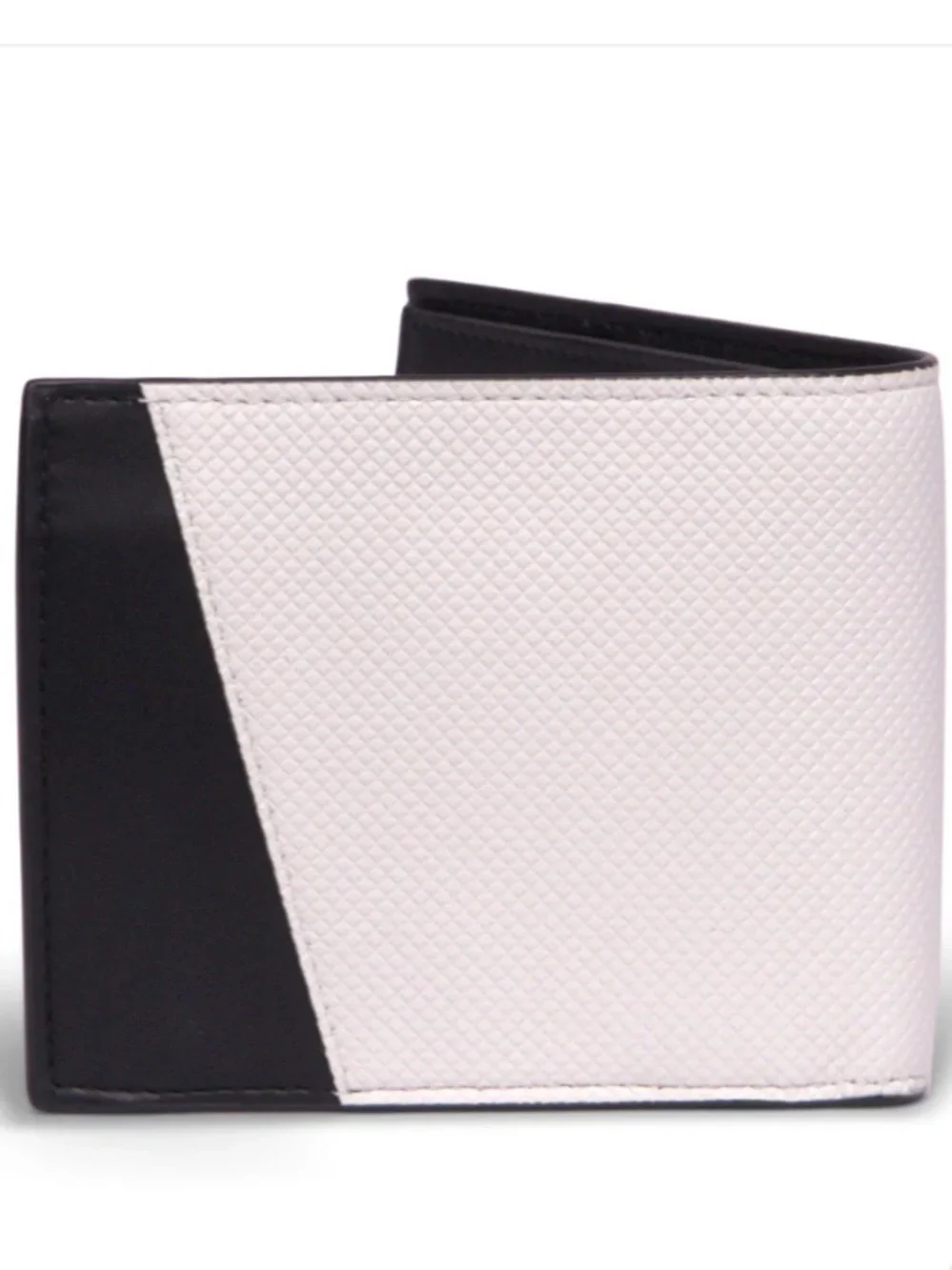 Bottega Veneta Two-Tone Bifold Wallet in White and Black